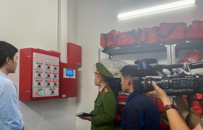 ANTV GHI HÌNH CÔNG TÁC PCCC TẠI CHUNG CƯ W3 – ECOGARDEN 